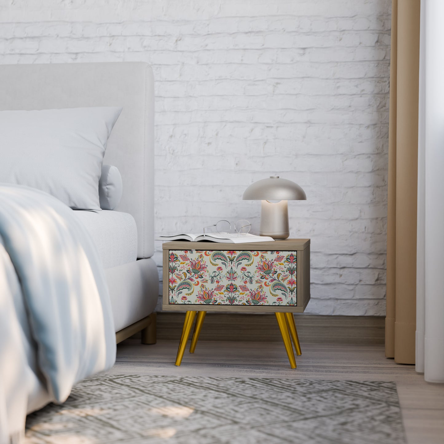 ORGANIC FOLKLORE Nightstand in Oak Effect