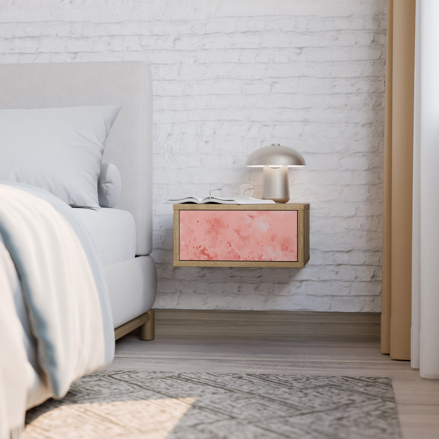 CRANE DANCE Nightstand in Oak Effect