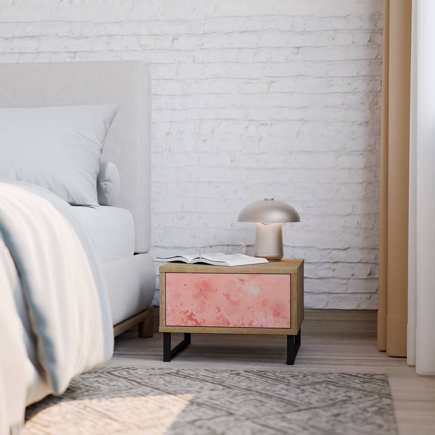 CRANE DANCE Nightstand in Oak Effect