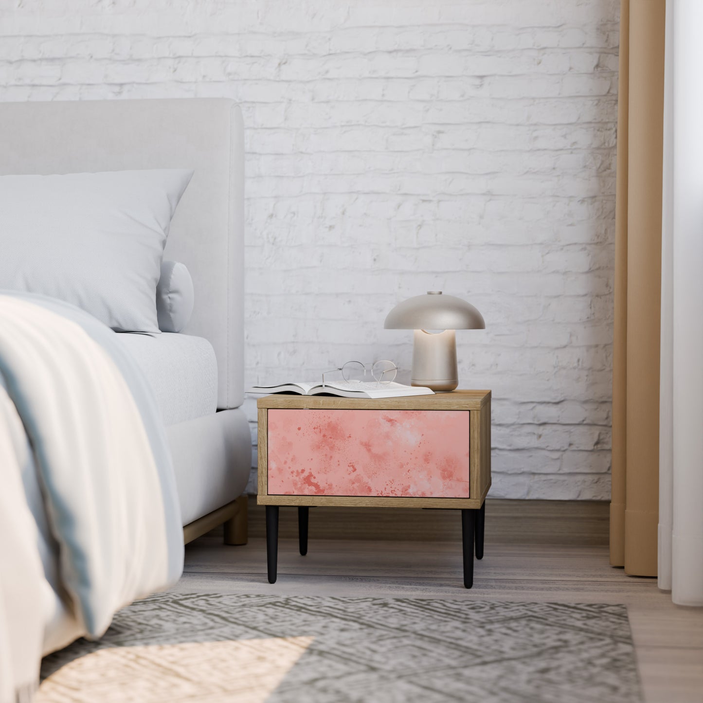CRANE DANCE Nightstand in Oak Effect