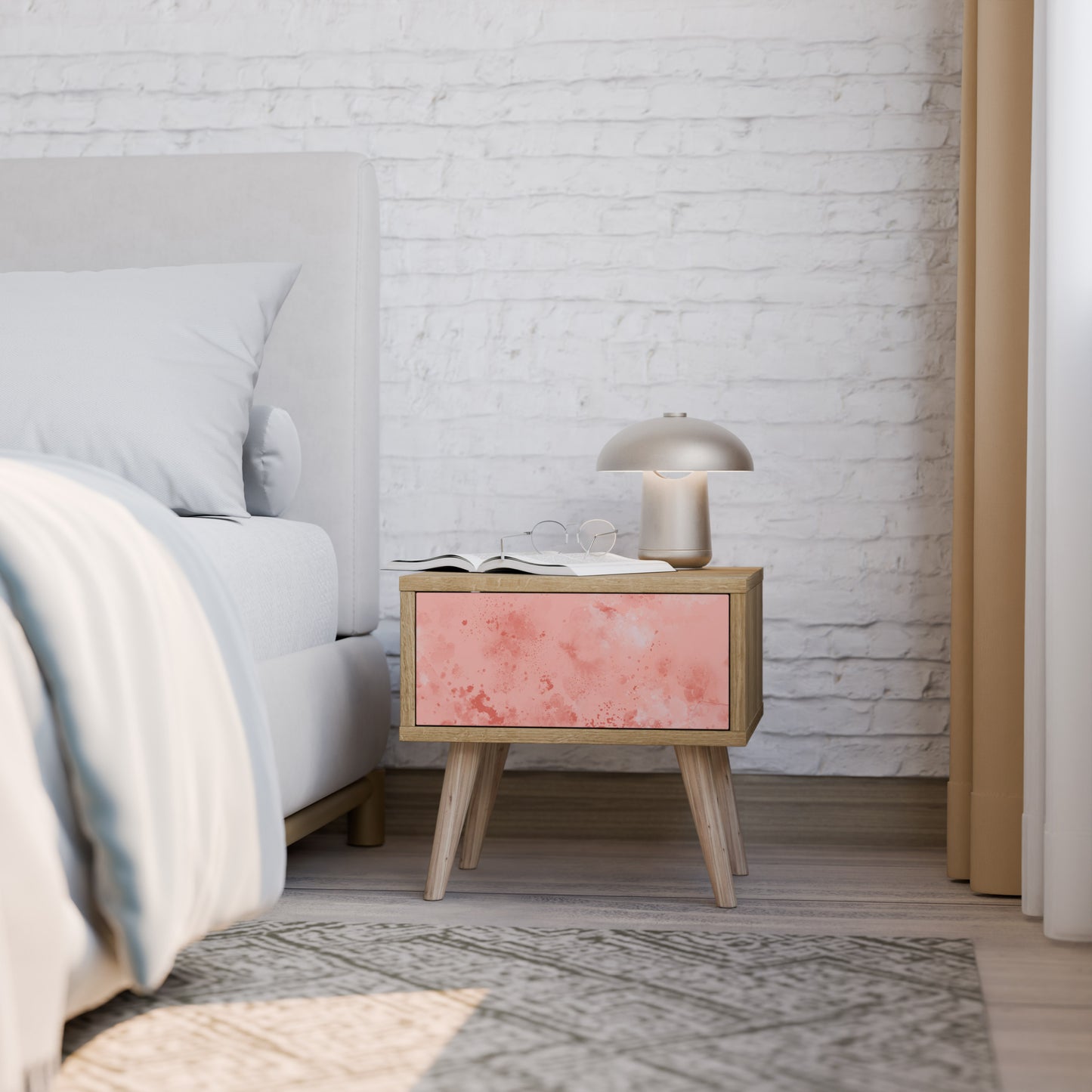 CRANE DANCE Nightstand in Oak Effect