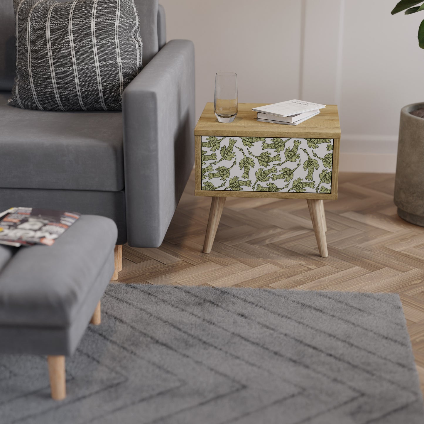SEEDLING SONGBIRD Nattduksbord i ekeffekt