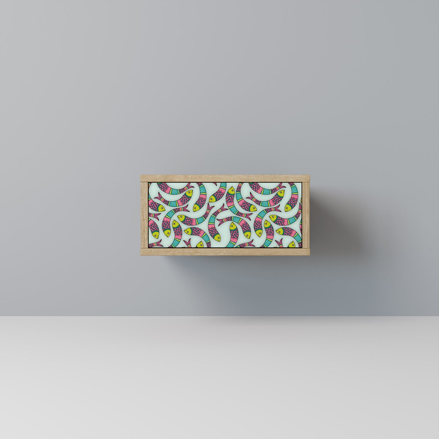 INDIAN FISH Nightstand in Oak Effect