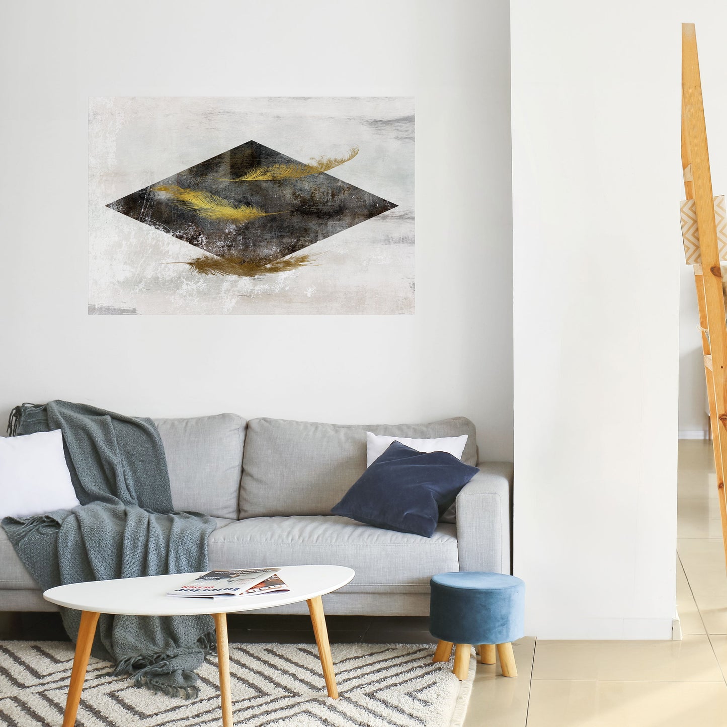 FALLANDE LJUSHET Horisontell Poster med självhäftande text