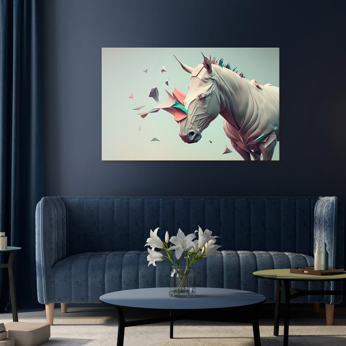 FUTURISTIC HORSE Horizontal Canvas Print