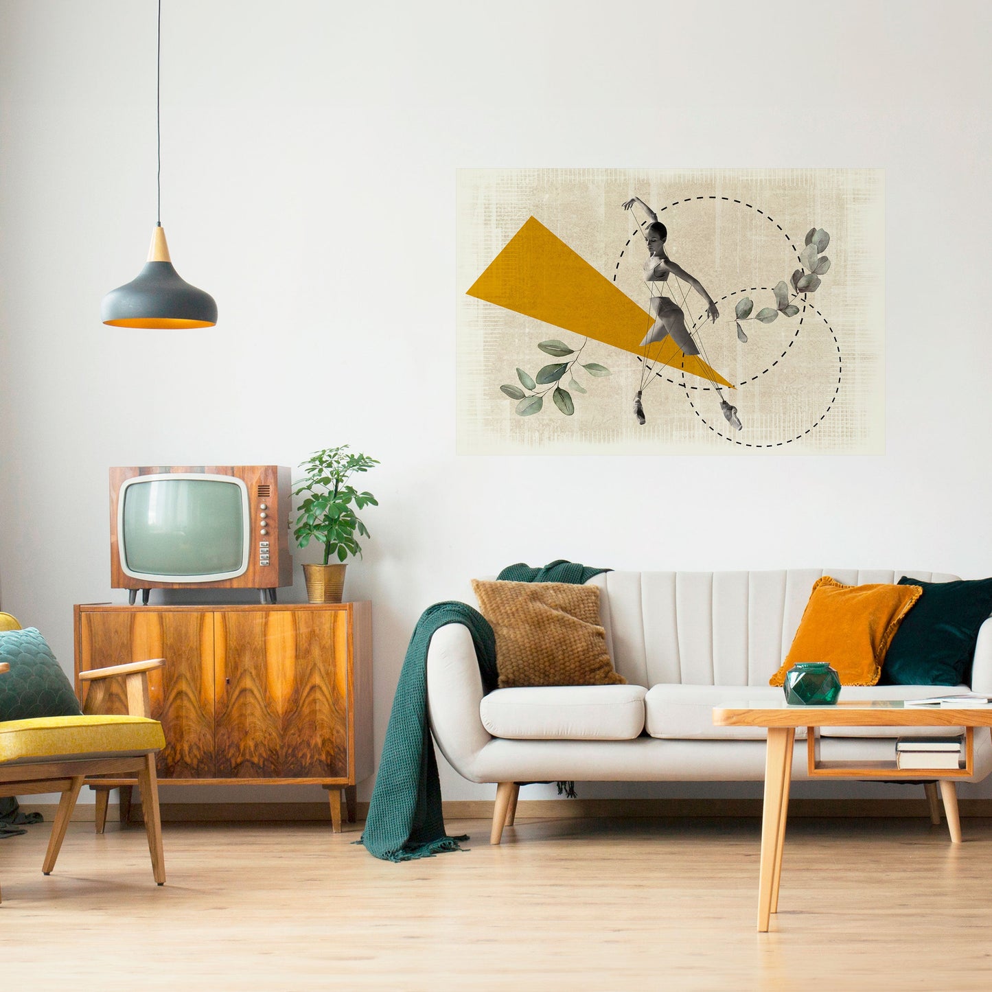 TRIANGLE MOVEMENT horisontell affisch med självhäftande motiv