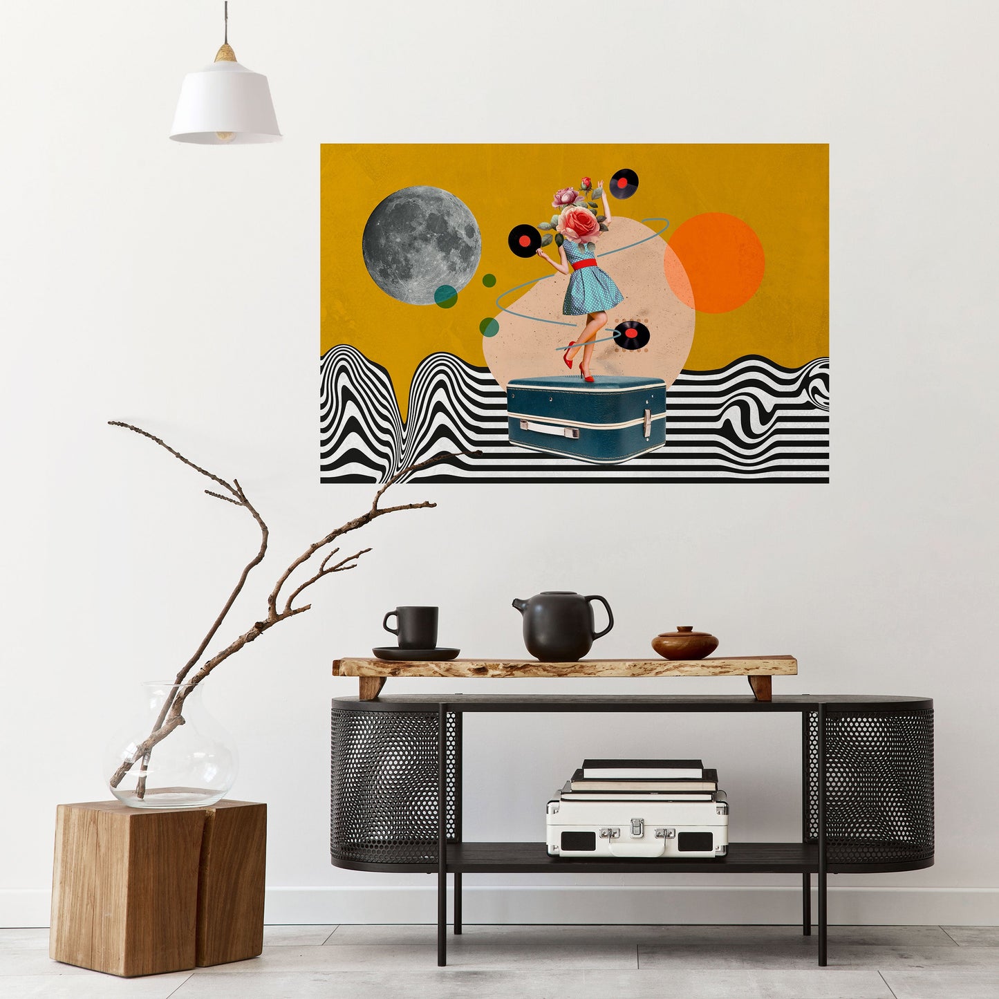 VINYL RETROSPECTION Peel and Stick Horizontal Poster