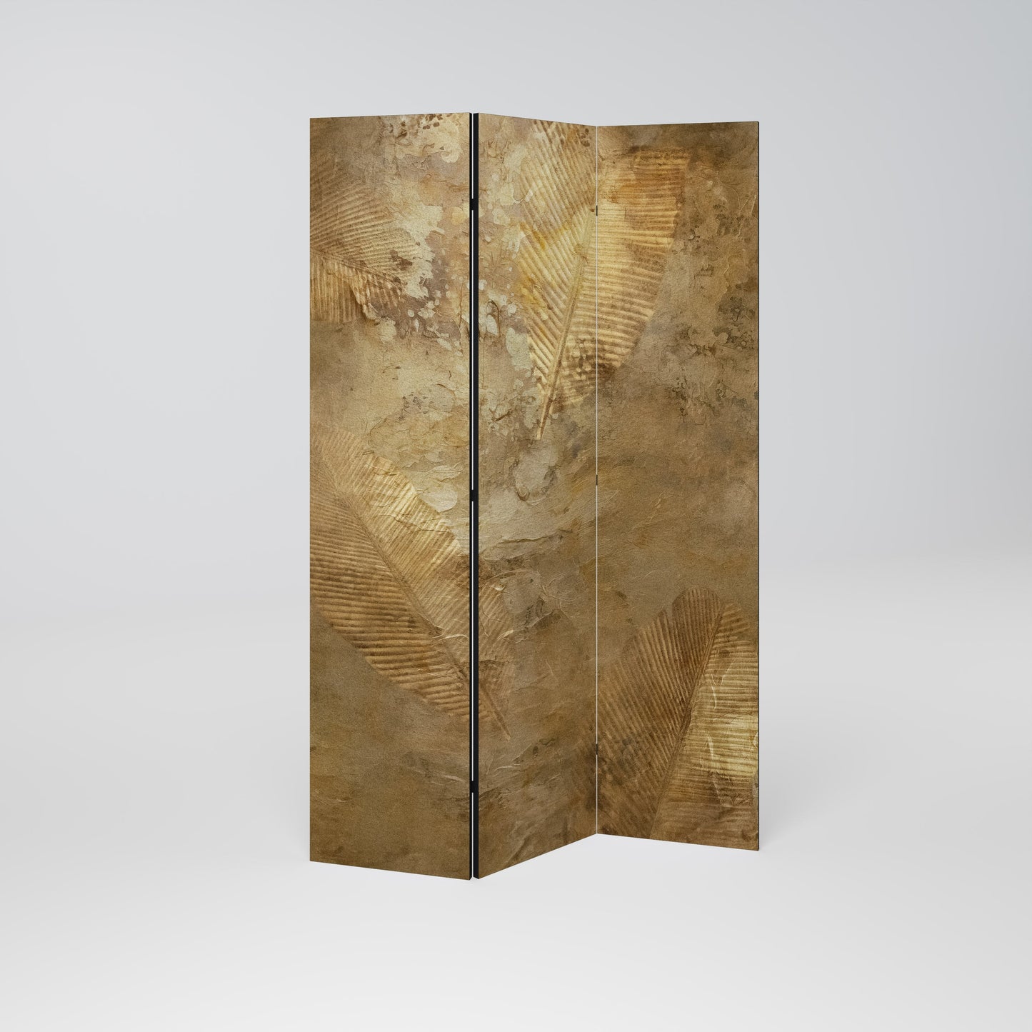 Dekorativ rumsavdelare med 3 paneler i GILDED LEAF CASCADE