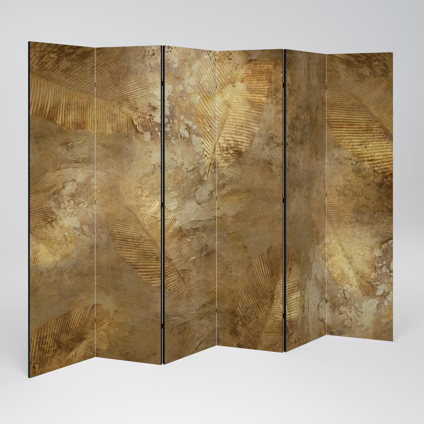 Dekorativ rumsavdelare med 6 paneler i GILDED LEAF CASCADE