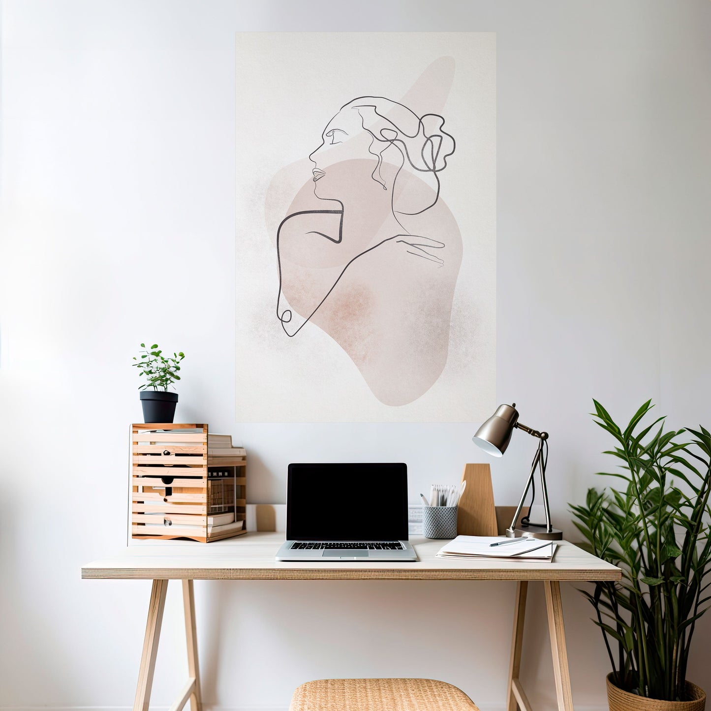 GRACEFUL LINES Peel and Stick Vertical Poster