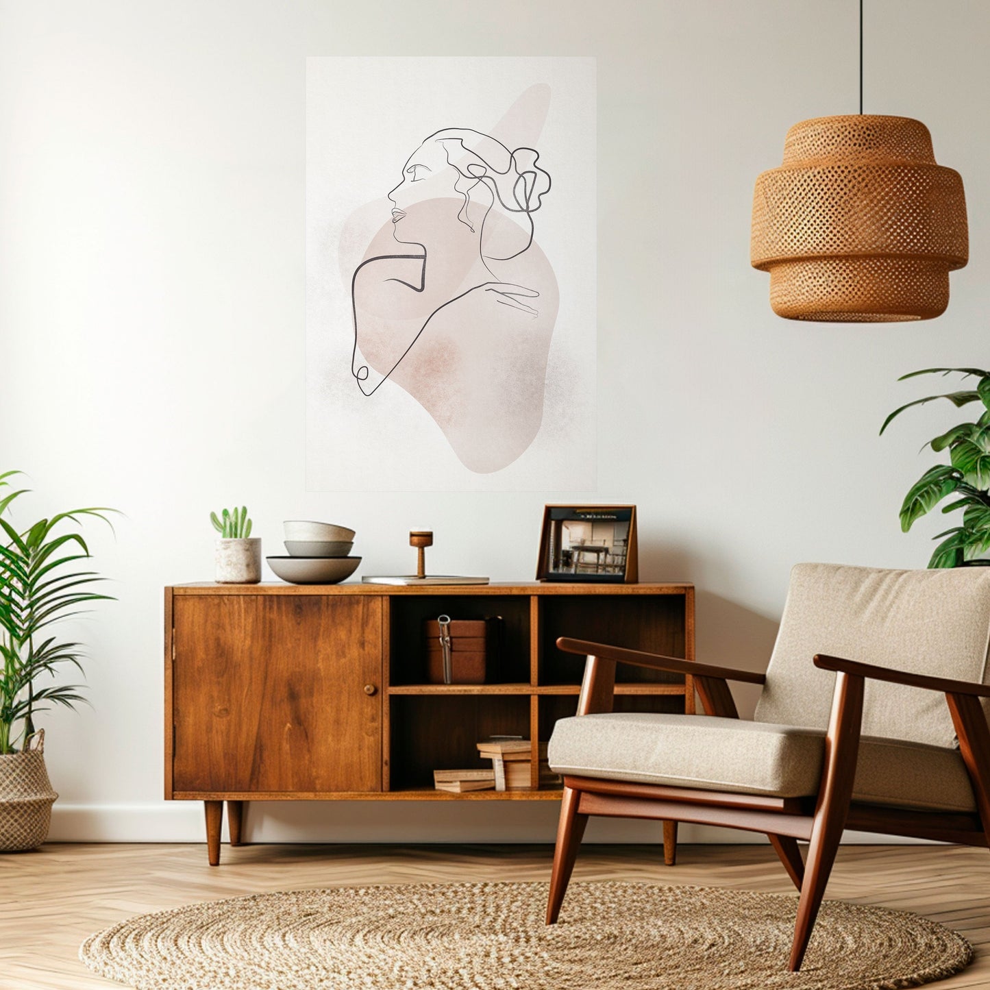 GRACEFUL LINES Peel and Stick Vertical Poster