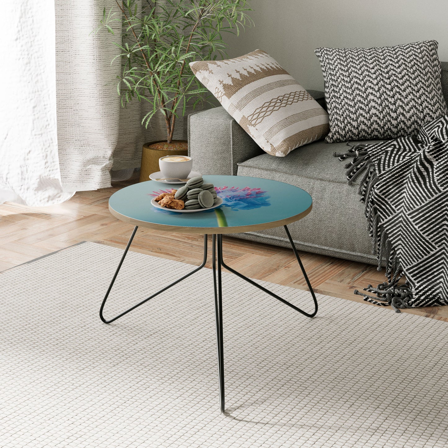 MISTY BLUE EXPLOSION Small Coffee Table