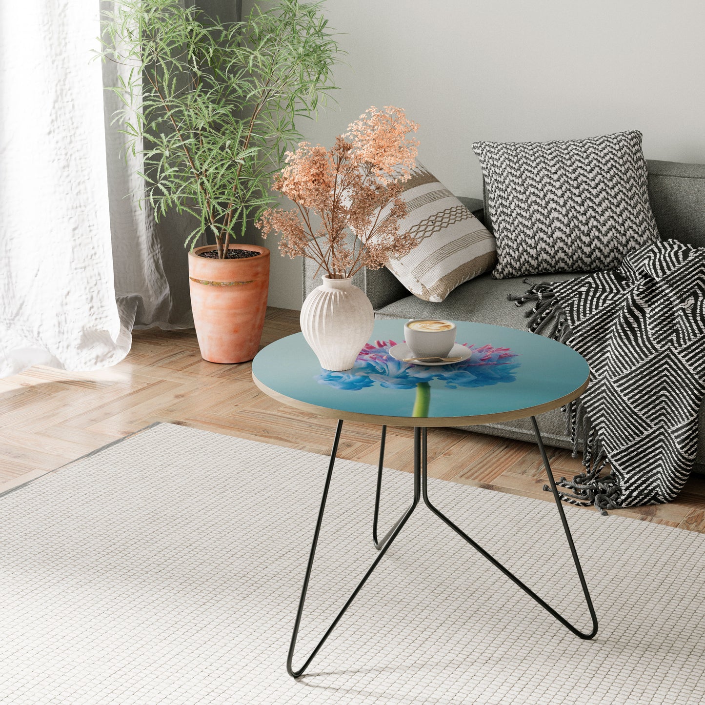 MISTY BLUE EXPLOSION Large Coffee Table