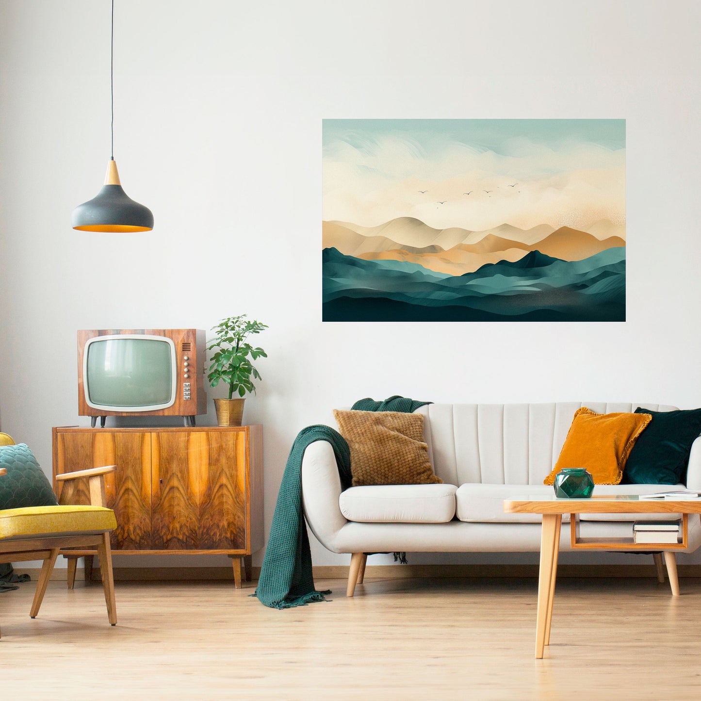 Mountain Melody horisontell affisch med självhäftande mönster