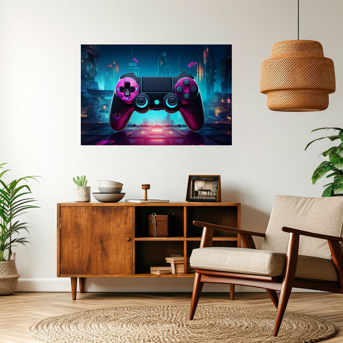 SYNTHWAVE PAD horisontell affisch med självhäftande text
