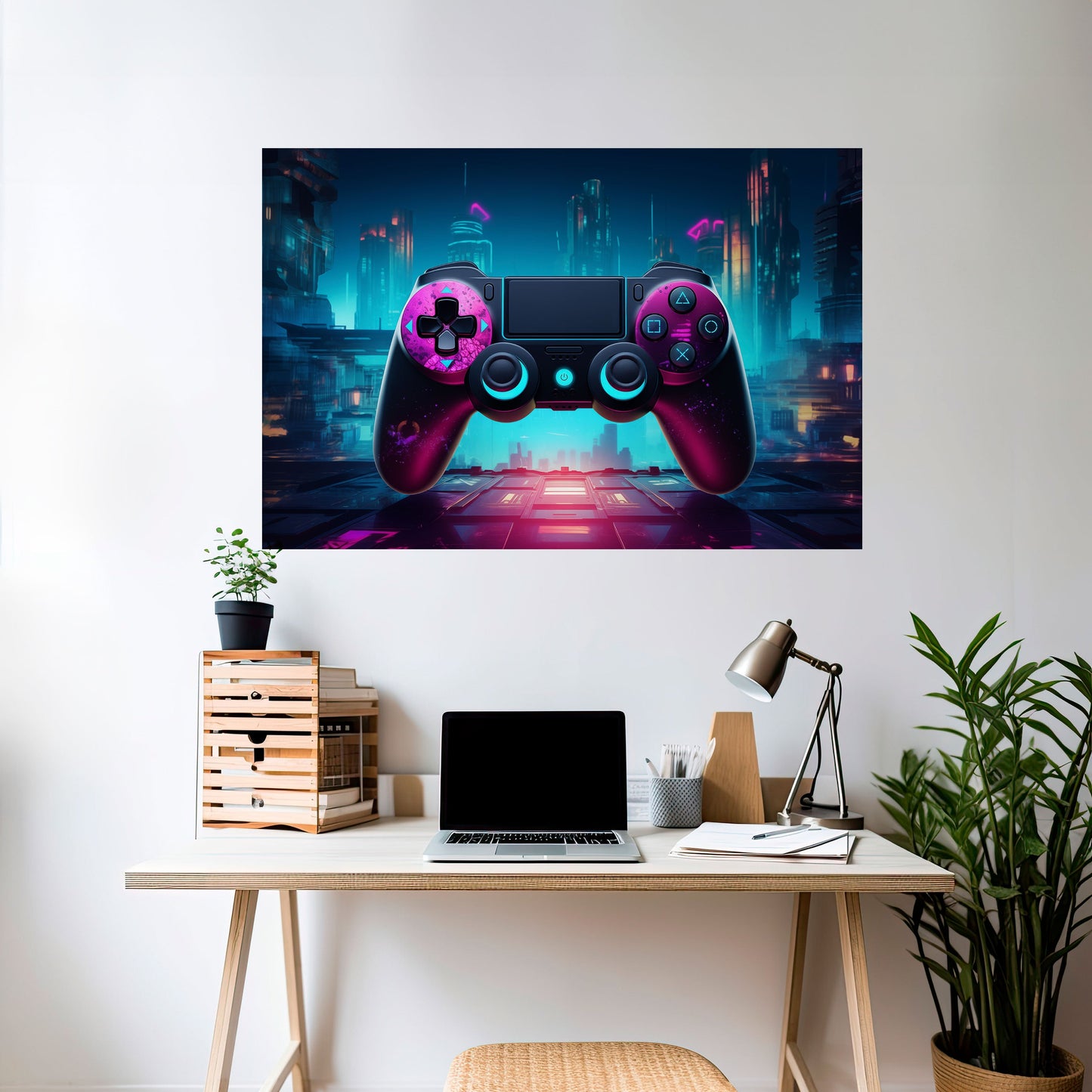 SYNTHWAVE PAD horisontell affisch med självhäftande text