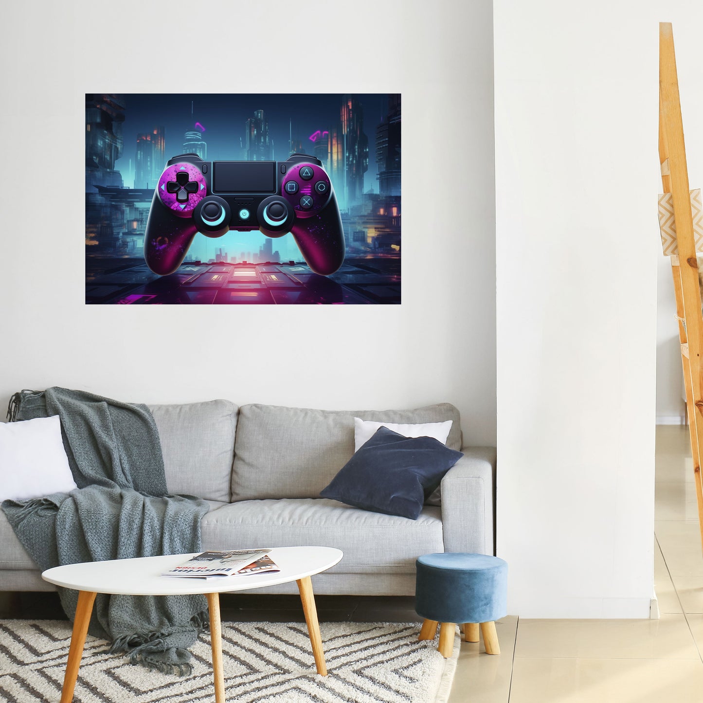 SYNTHWAVE PAD horisontell affisch med självhäftande text