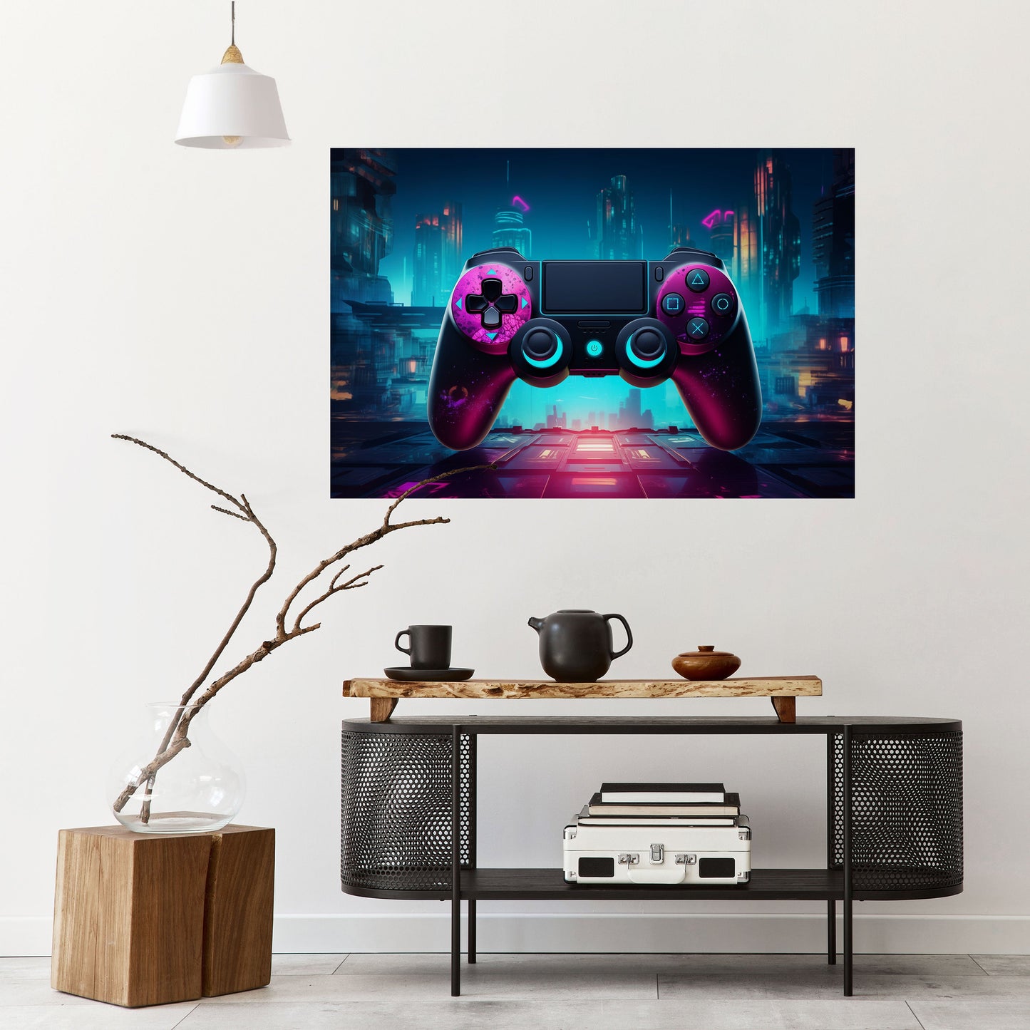 SYNTHWAVE PAD horisontell affisch med självhäftande text