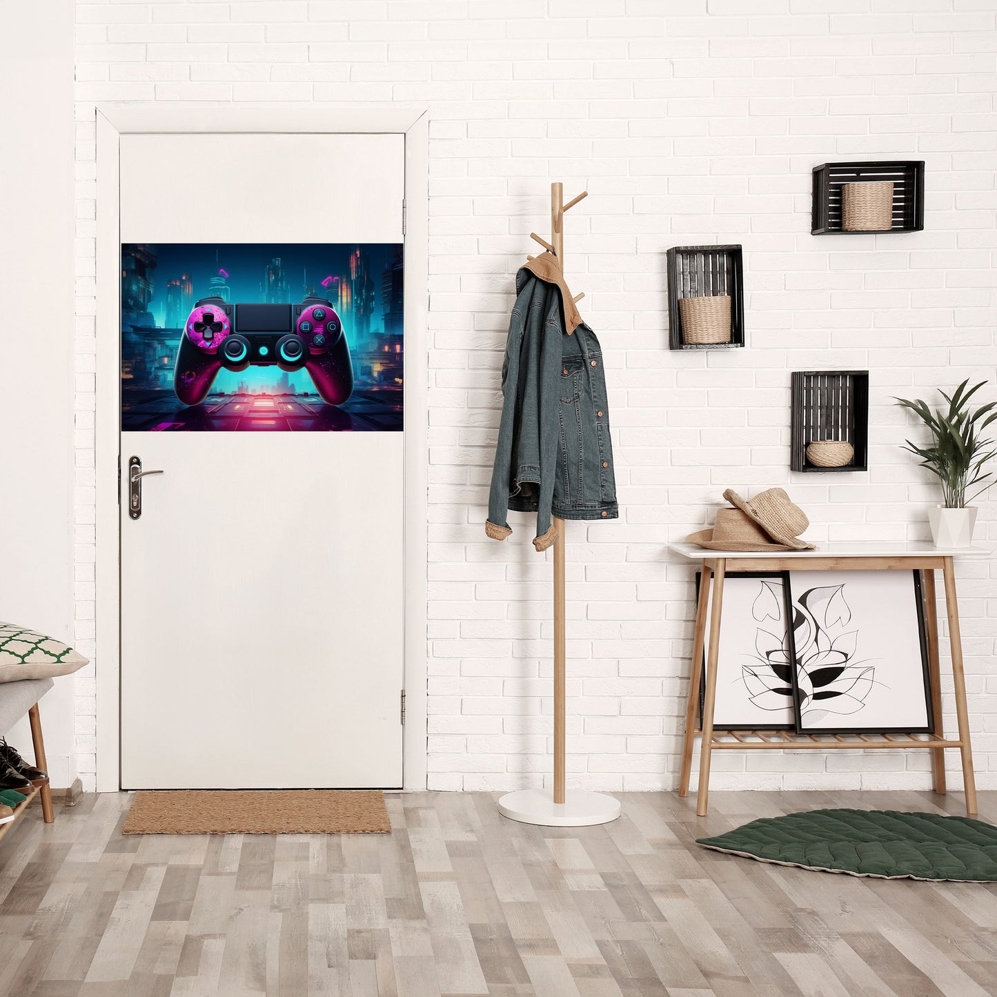 SYNTHWAVE PAD horisontell affisch med självhäftande text