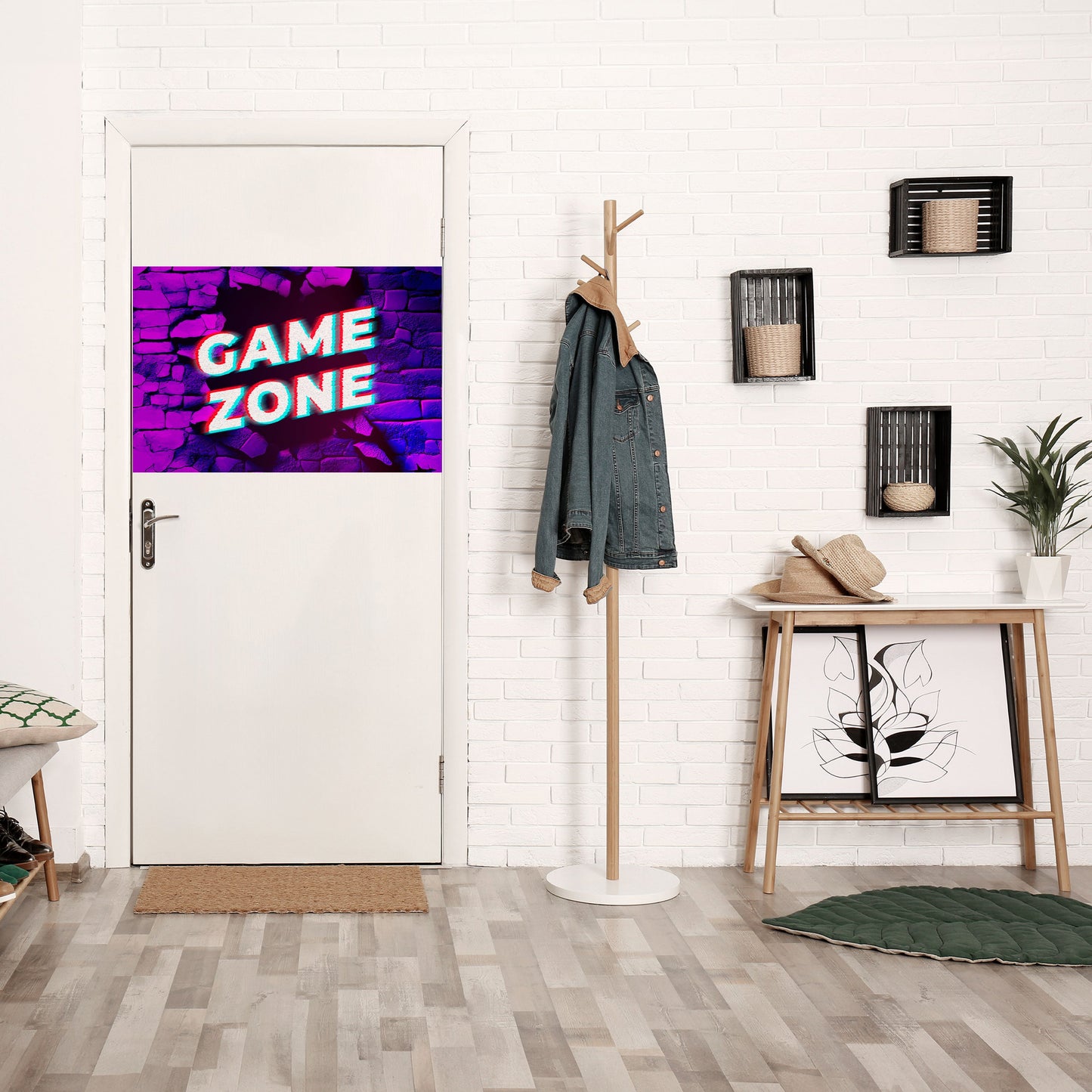 LUMINOUS GAME ZONE Horisontell affisch med självhäftande mönster