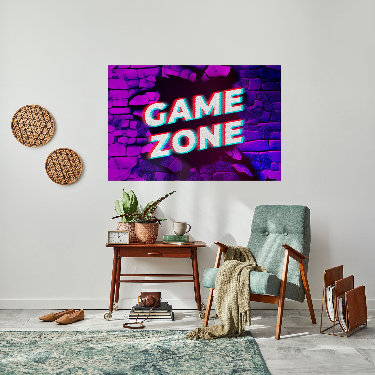 LUMINOUS GAME ZONE Horisontell affisch med självhäftande mönster