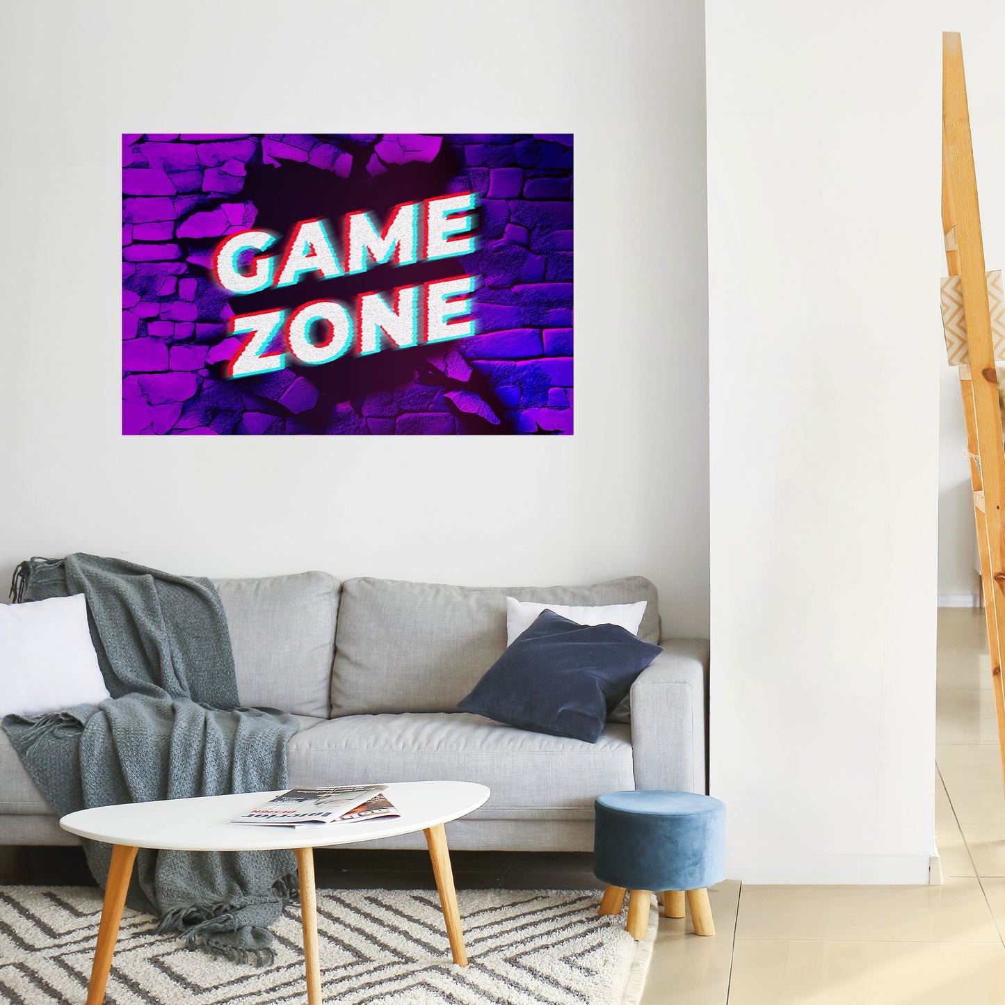 LUMINOUS GAME ZONE Horisontell affisch med självhäftande mönster