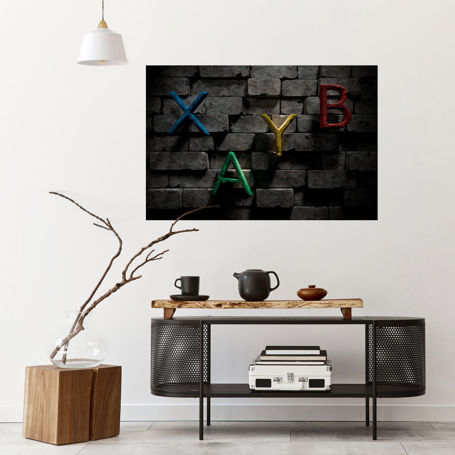 GAMER BRICK LETTERS horisontell affisch med skalbar text