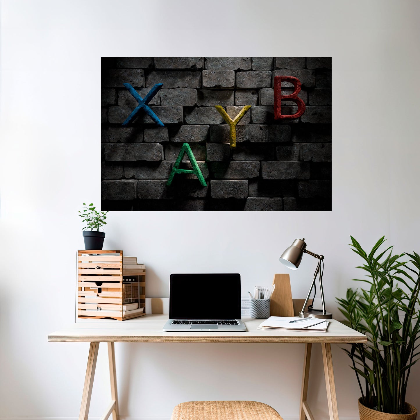 GAMER BRICK LETTERS horisontell affisch med skalbar text