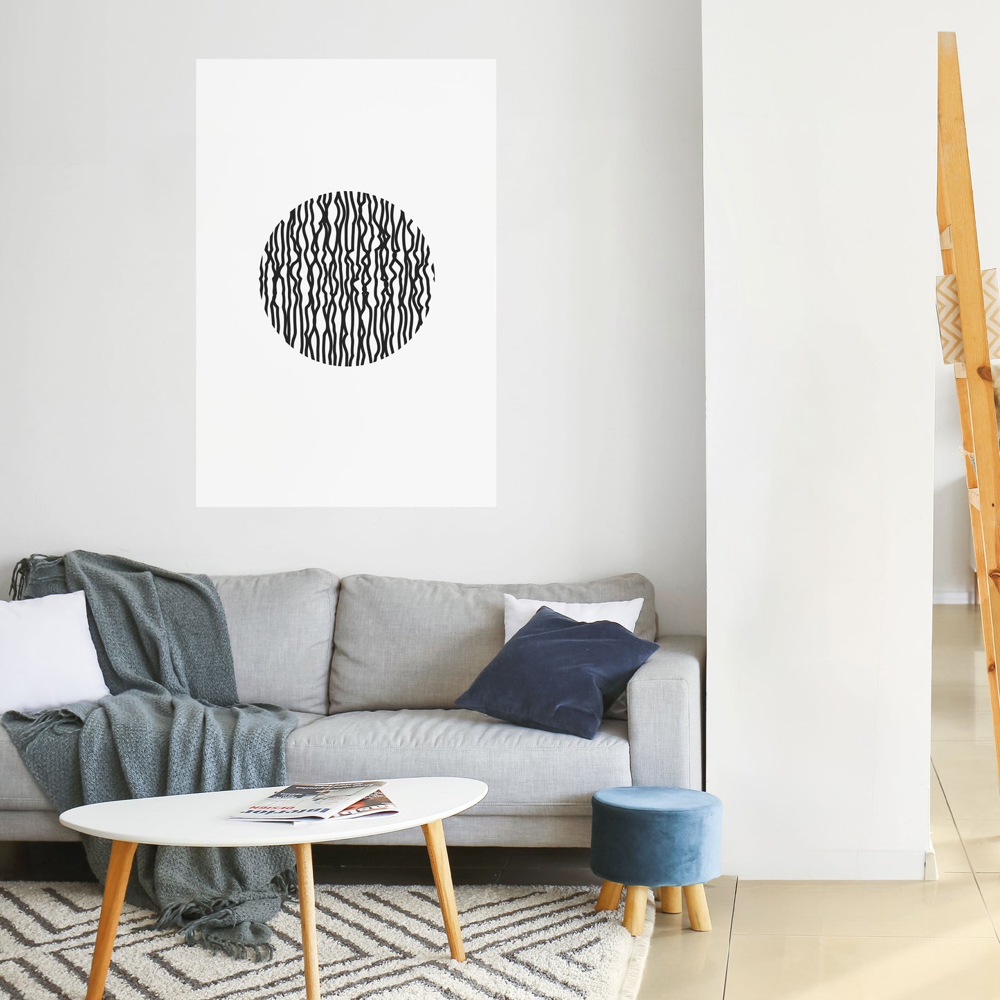 LUNA LINES Peel and Stick Vertical Poster
