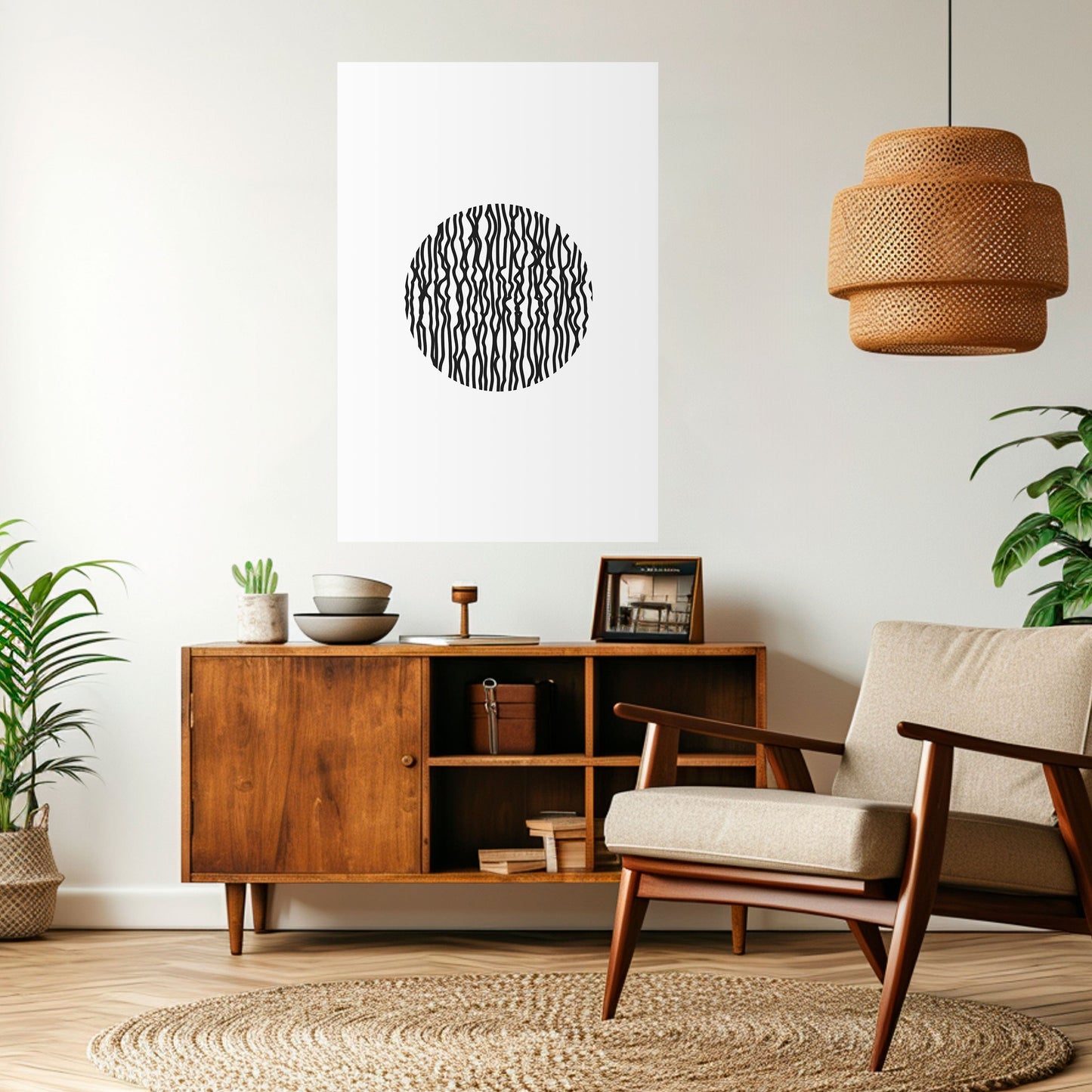 LUNA LINES Peel and Stick Vertical Poster