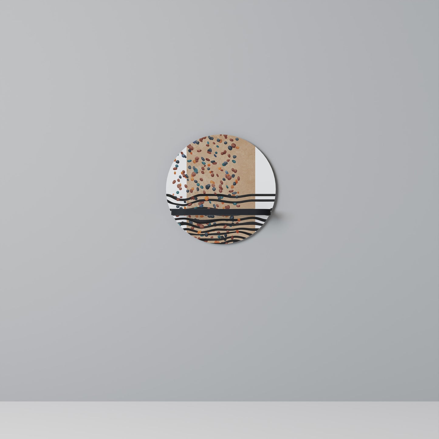 IMAGINARY RAIN Rund Konsthylla I Svart Finish