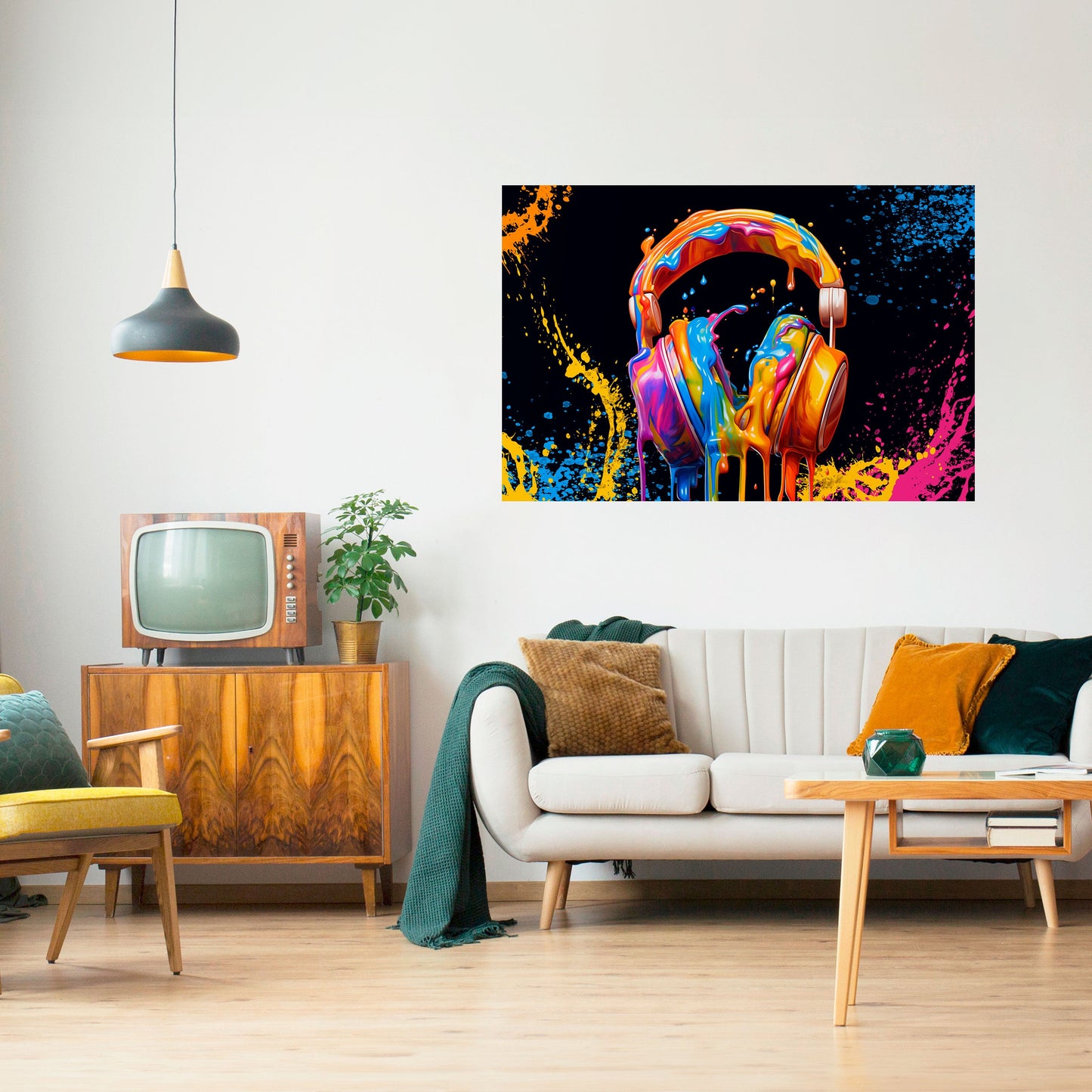 MUSIK ÄR MIN EXTRA HÄRLIGHET Horisontell Poster med självhäftande text