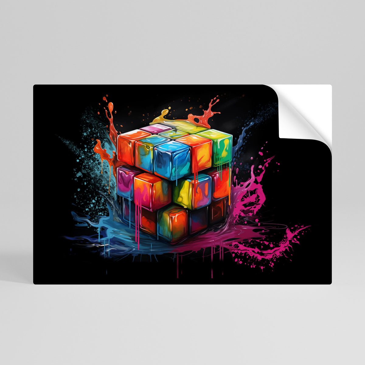 CUBE FUSION Självhäftande Horisontell Poster