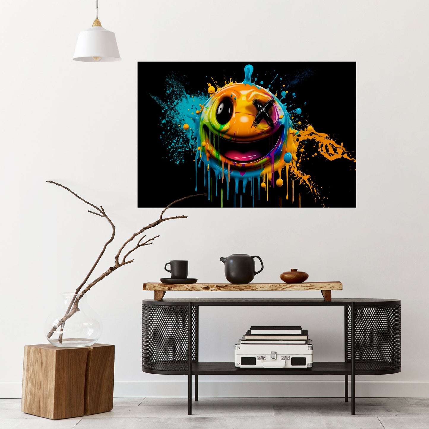TRIPPY HAPPINESS horisontell affisch med självhäftande motiv