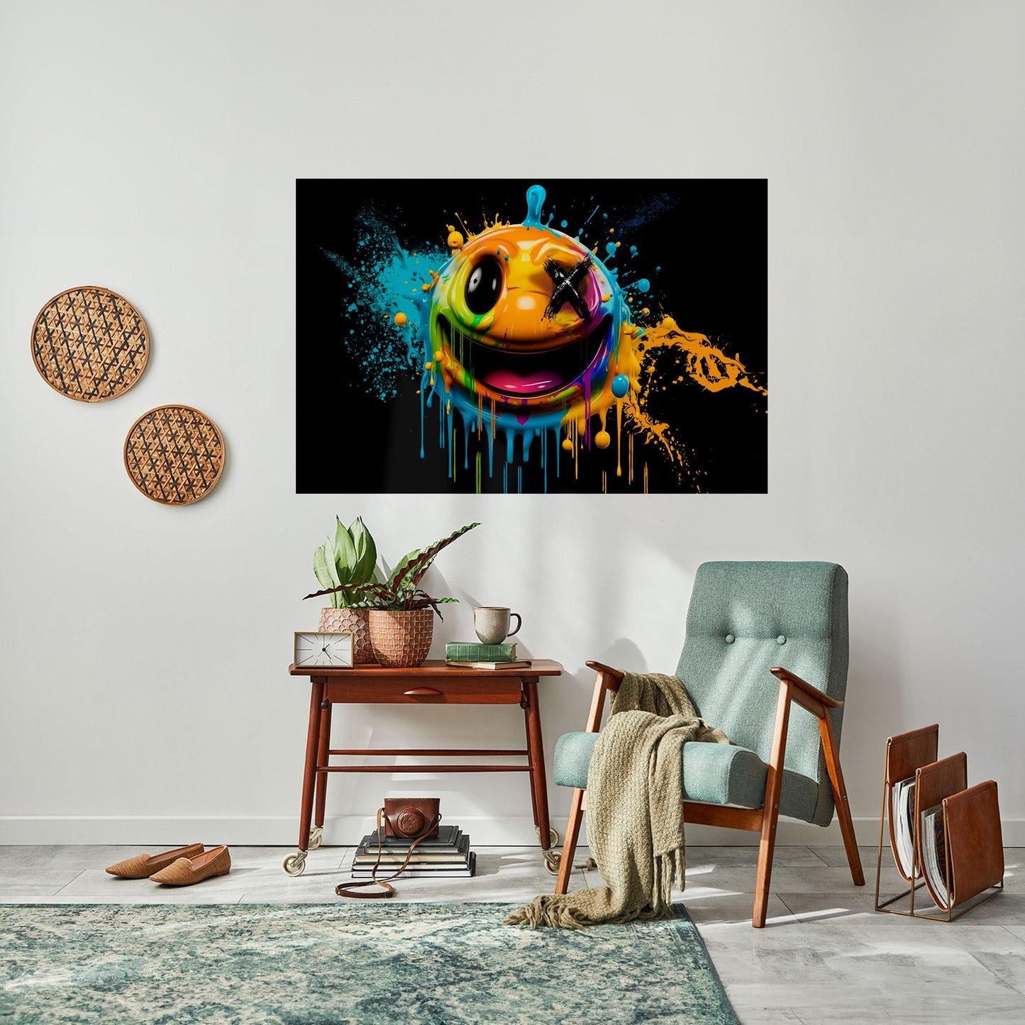 TRIPPY HAPPINESS horisontell affisch med självhäftande motiv