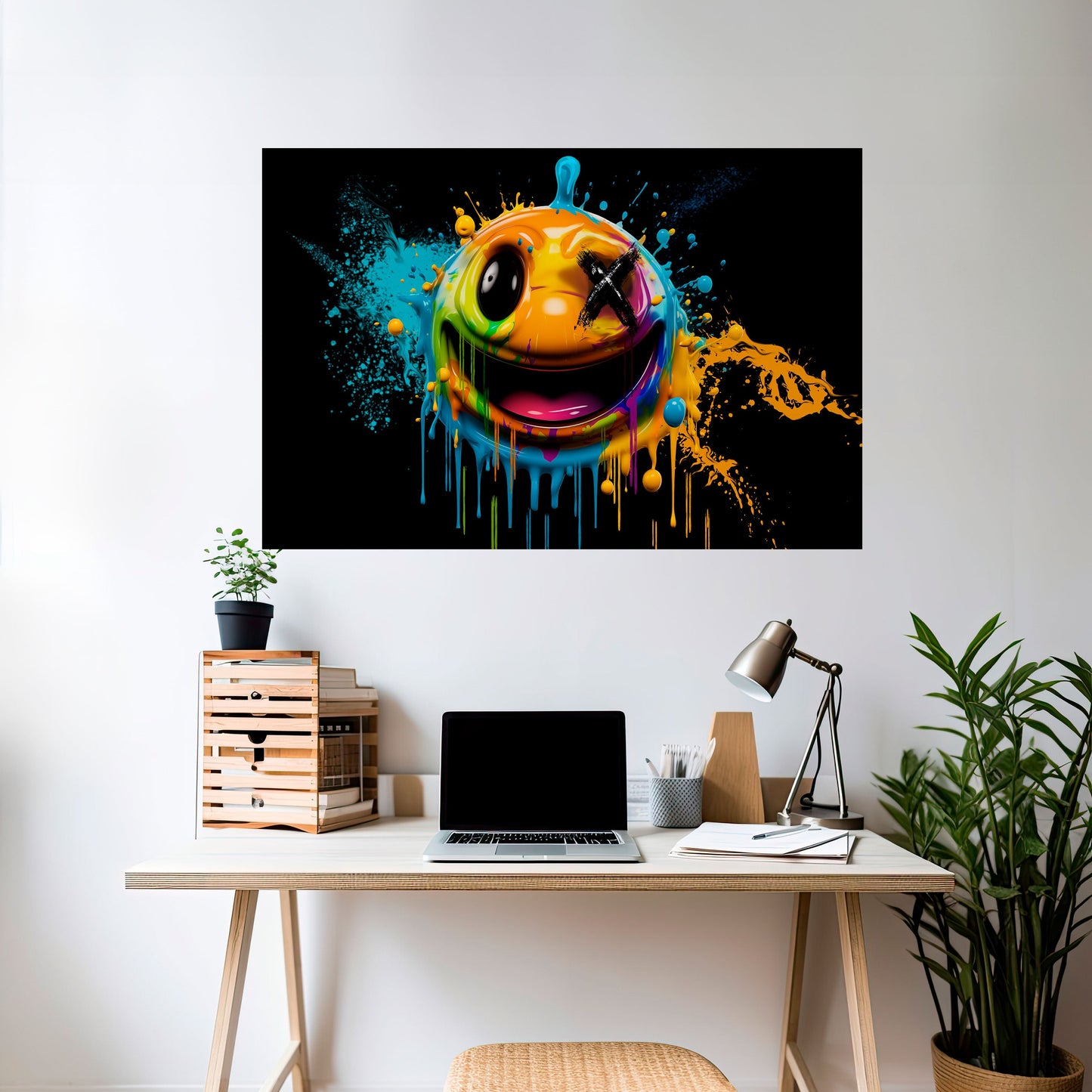 TRIPPY HAPPINESS horisontell affisch med självhäftande motiv