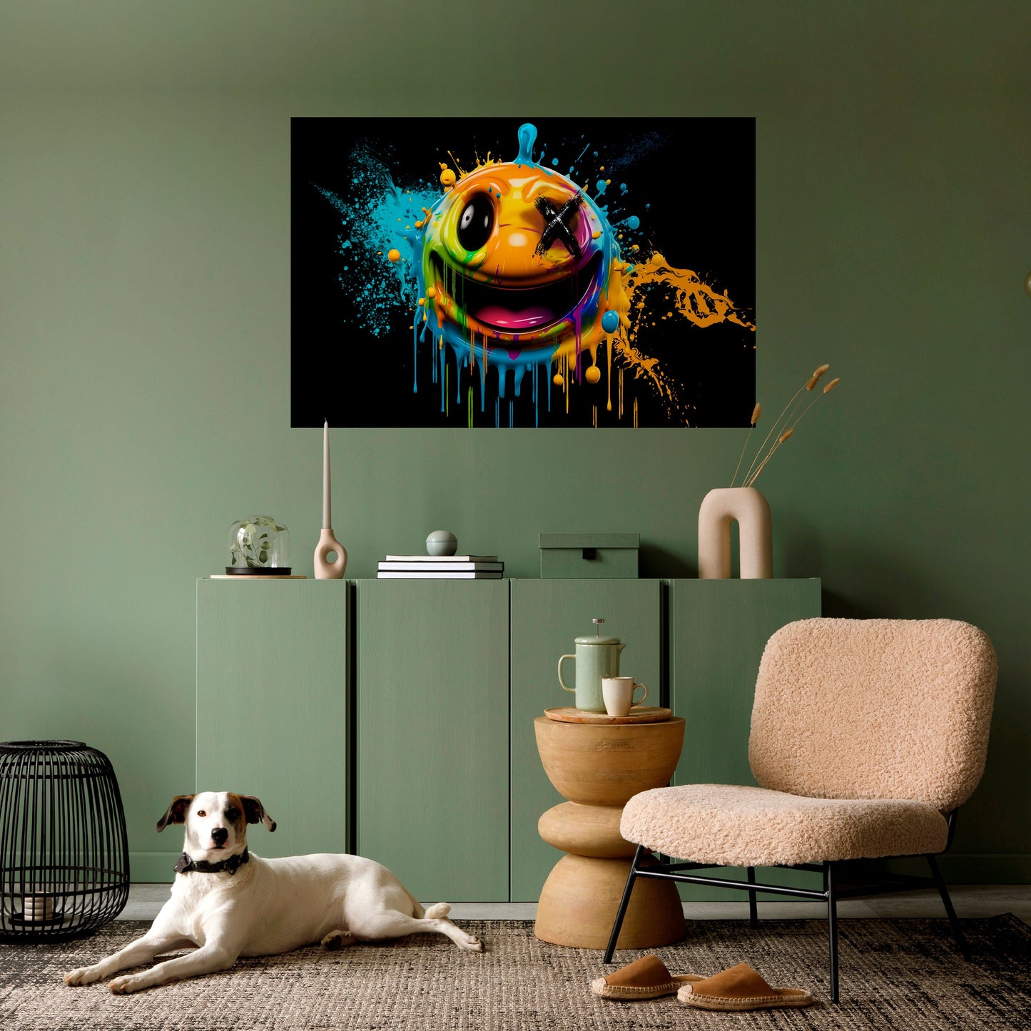 TRIPPY HAPPINESS horisontell affisch med självhäftande motiv