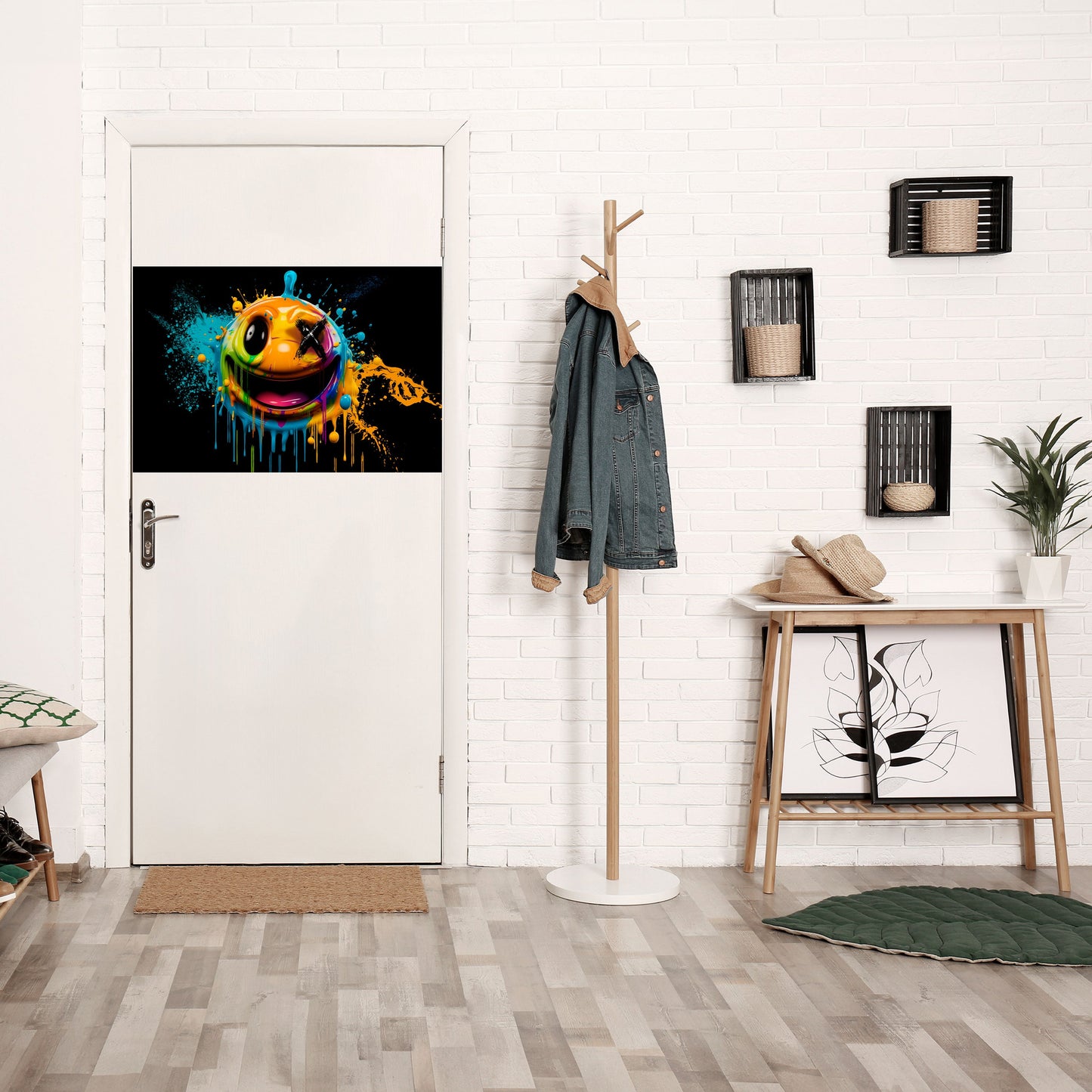 TRIPPY HAPPINESS horisontell affisch med självhäftande motiv