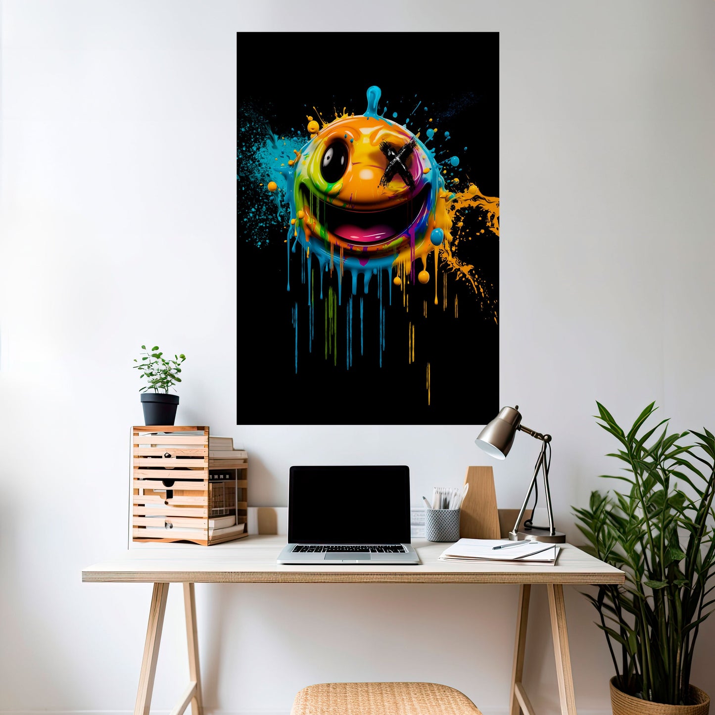 TRIPPY HAPPINESS vertikal affisch med självhäftande text