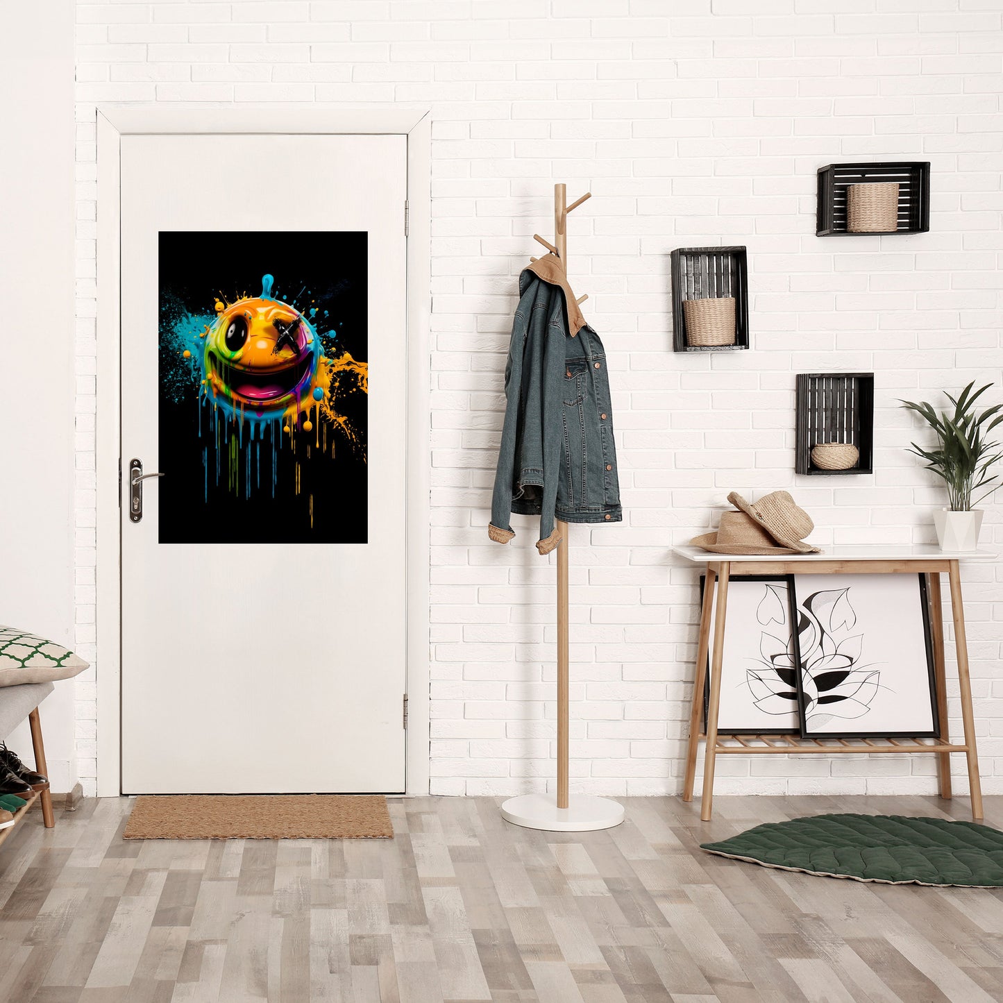 TRIPPY HAPPINESS vertikal affisch med självhäftande text