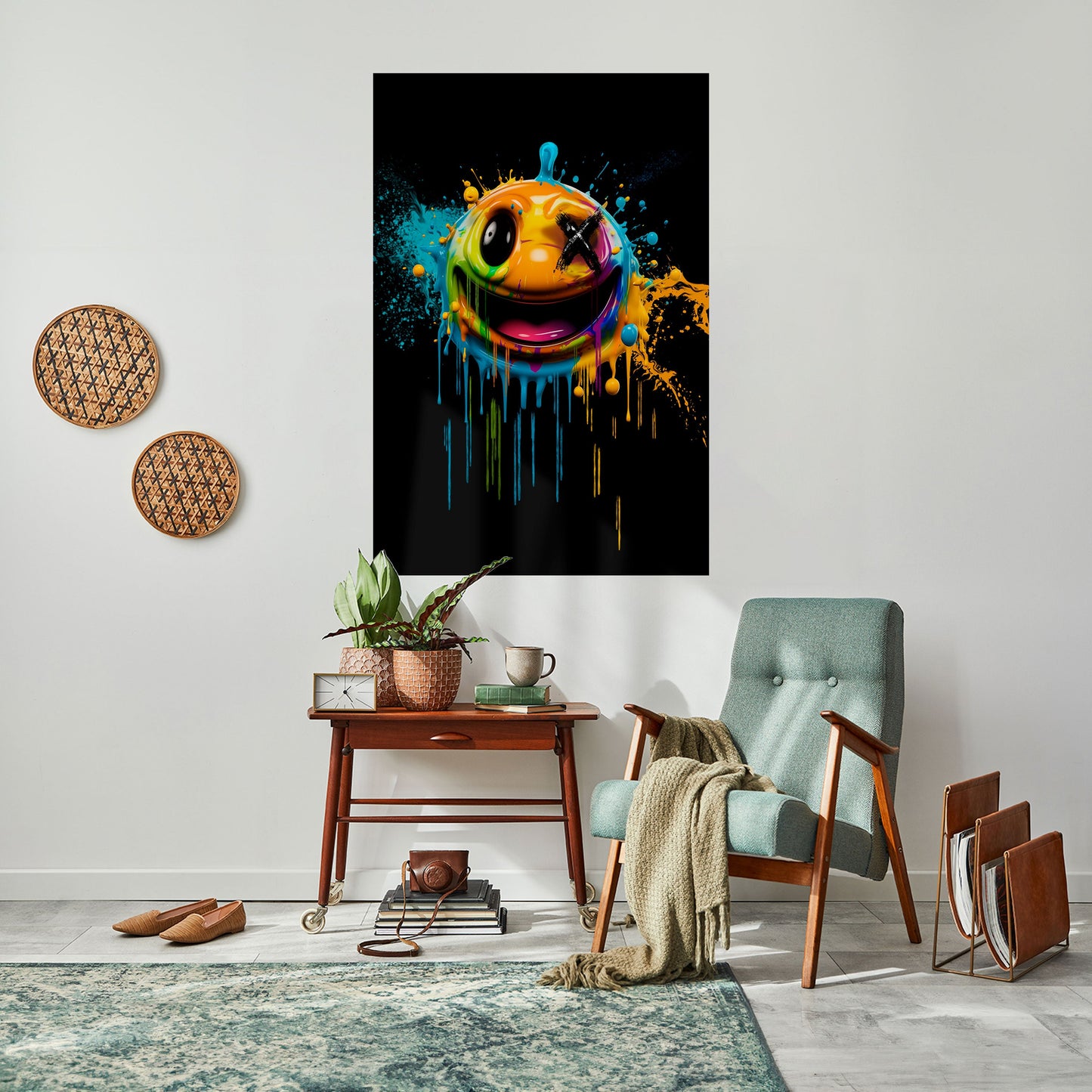 TRIPPY HAPPINESS vertikal affisch med självhäftande text