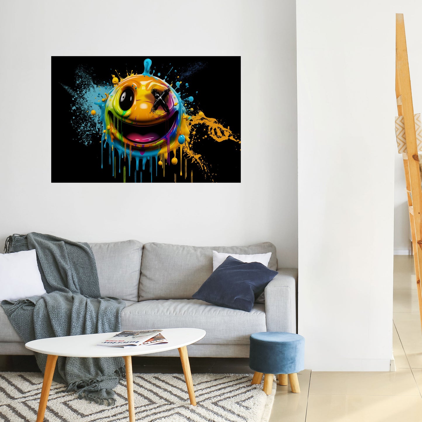 TRIPPY HAPPINESS horisontell affisch med självhäftande motiv