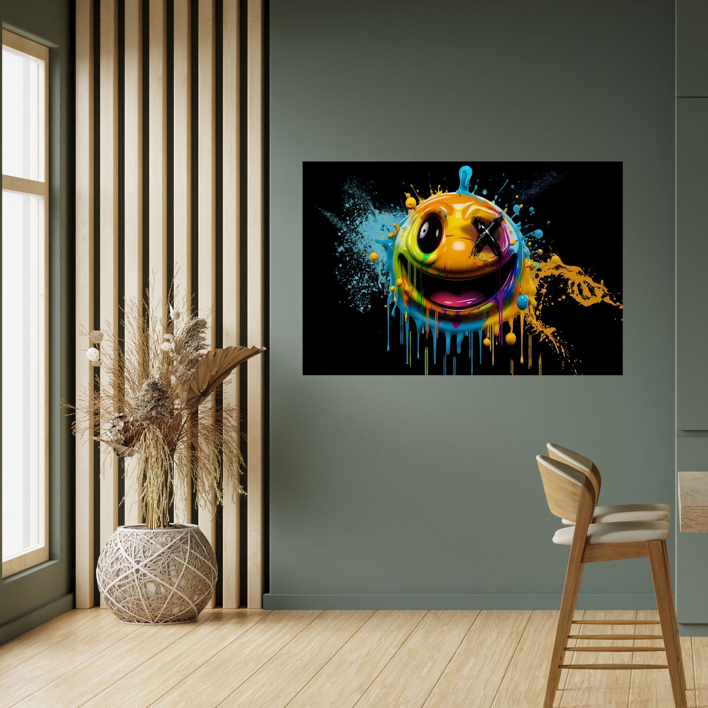 TRIPPY HAPPINESS horisontell affisch med självhäftande motiv
