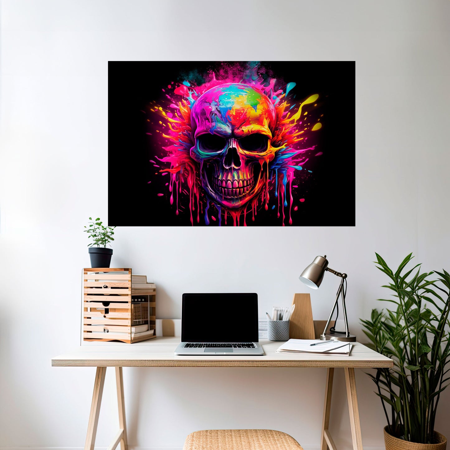 SKULL QUEST horisontell affisch med självhäftande motiv