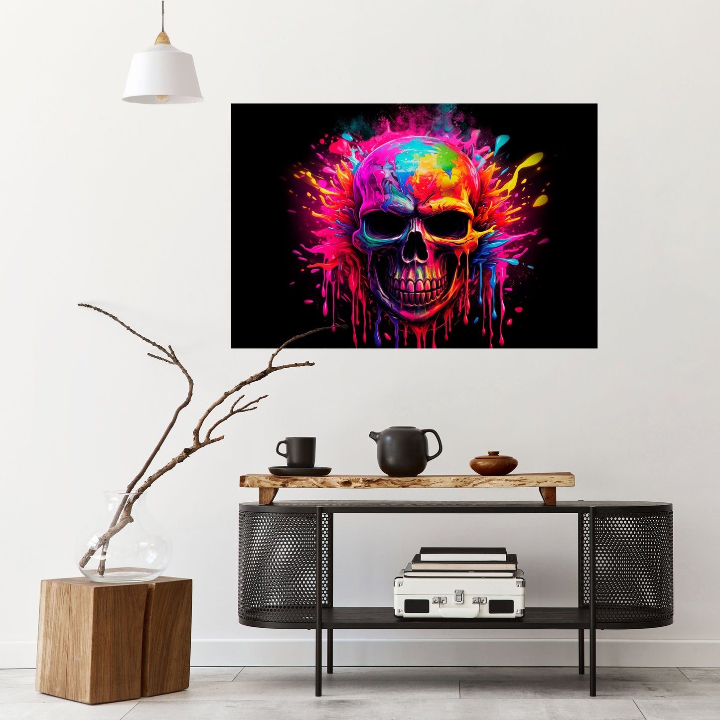 SKULL QUEST horisontell affisch med självhäftande motiv