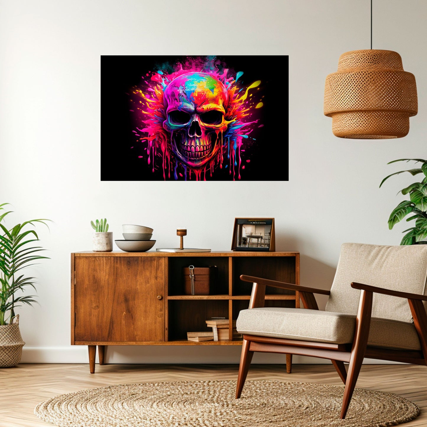 SKULL QUEST horisontell affisch med självhäftande motiv