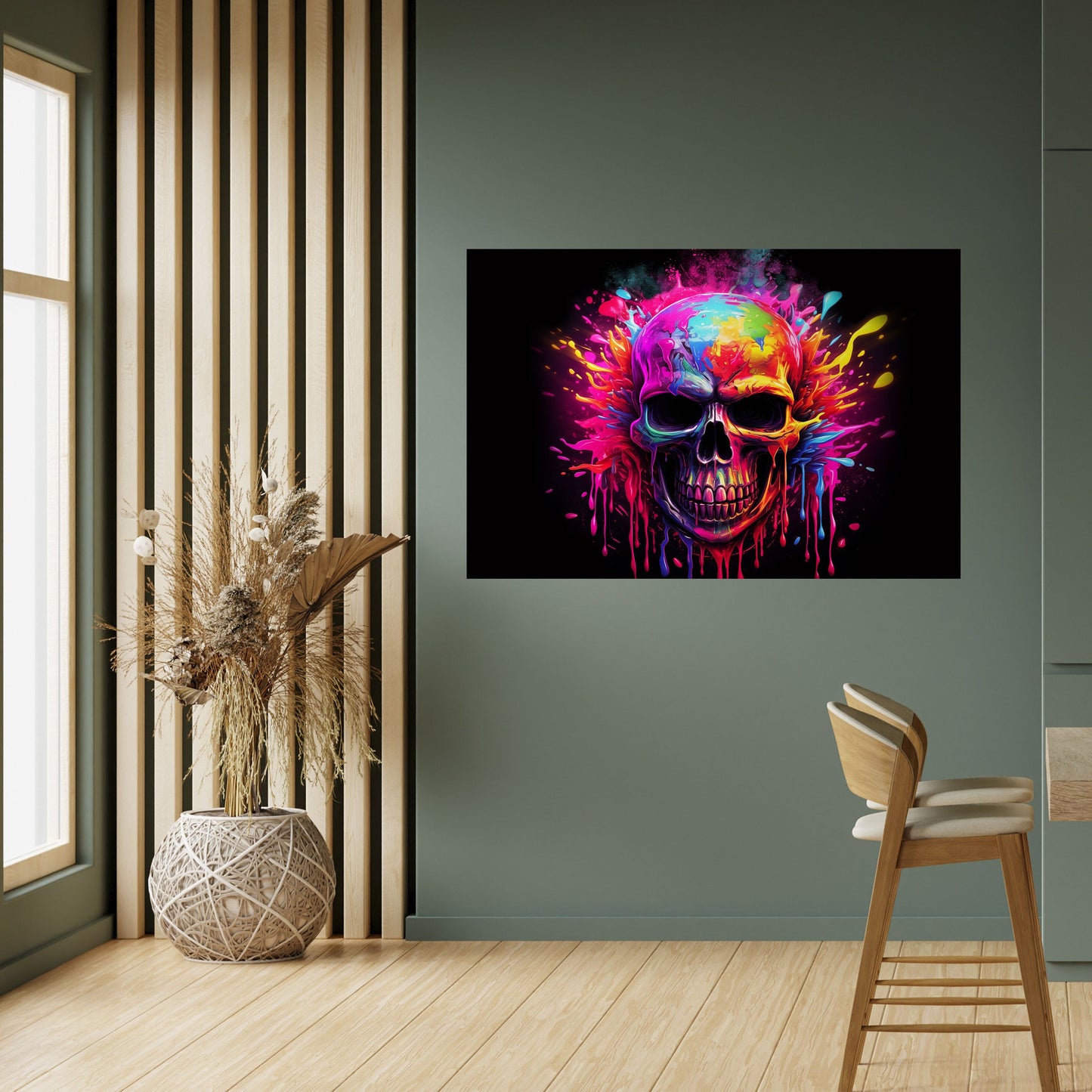 SKULL QUEST horisontell affisch med självhäftande motiv