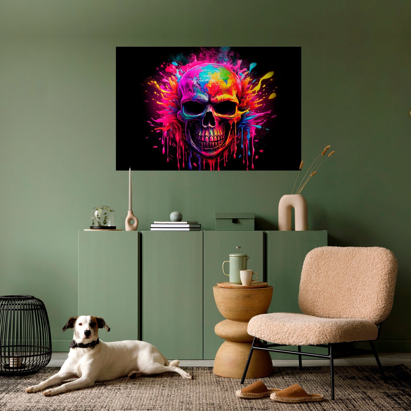 SKULL QUEST horisontell affisch med självhäftande motiv