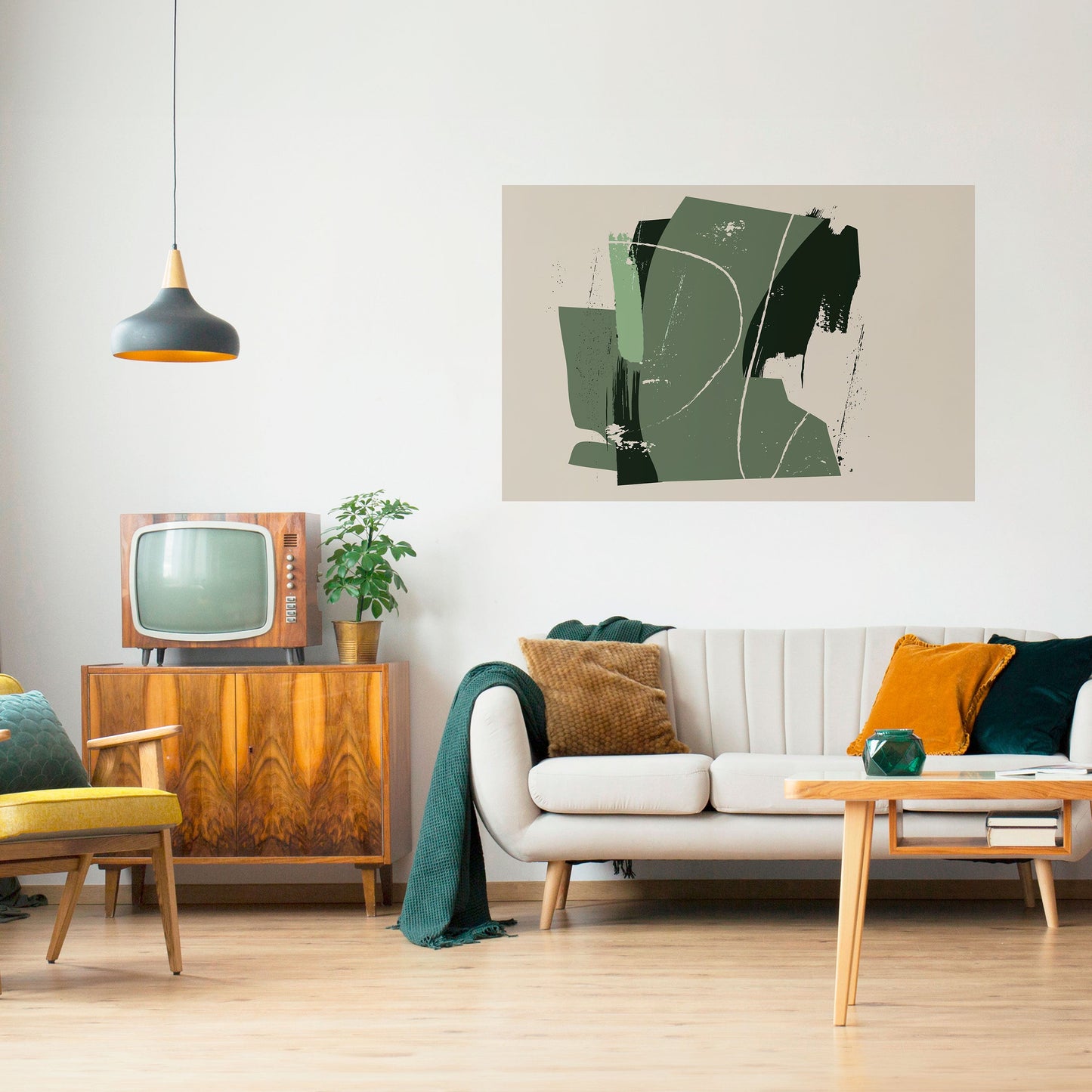 EVERGREEN ESCAPE horisontell affisch med självhäftande text