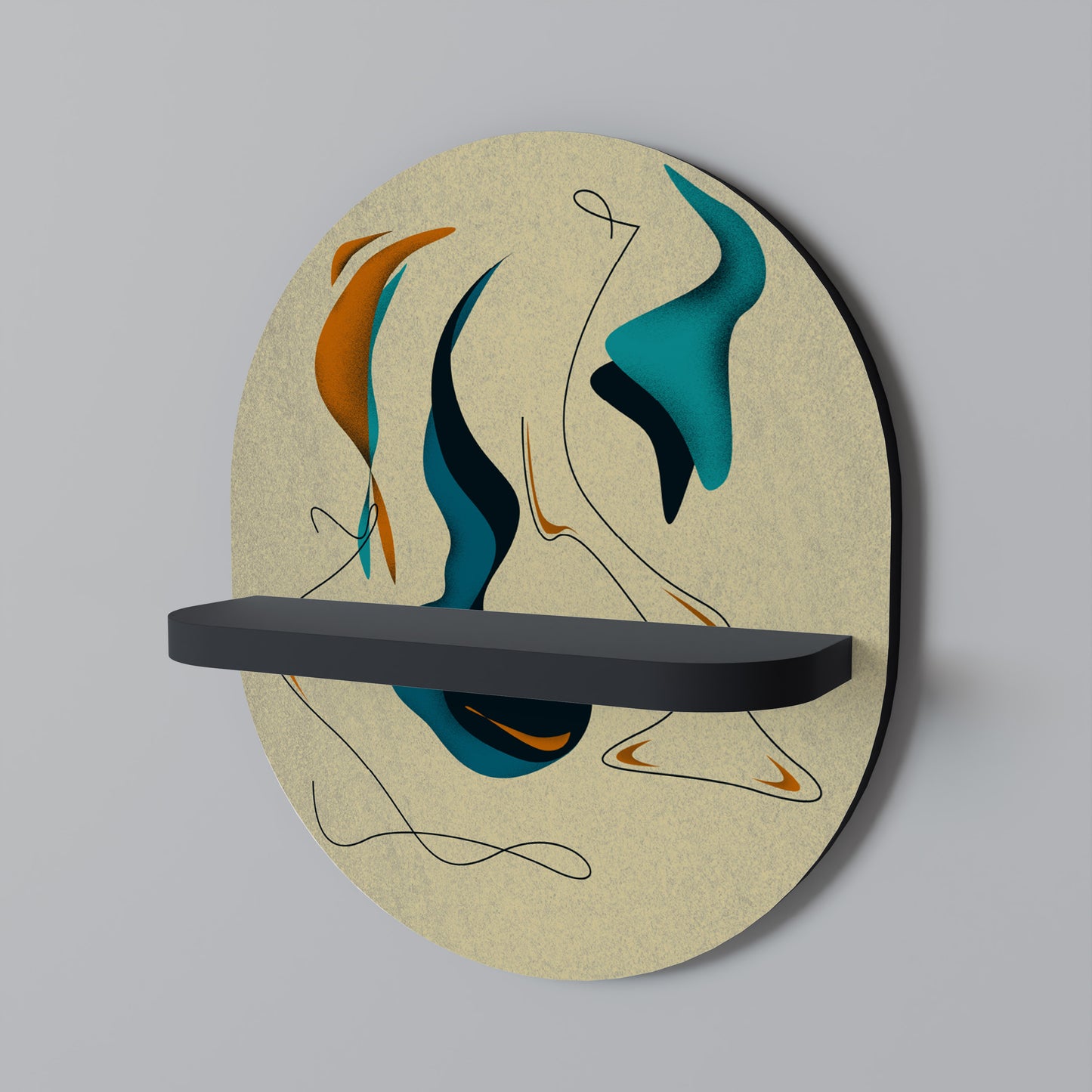 DREAMY DAZE Oval konsthylla i svart finish